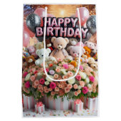 ハッピーバースデー、クマの子ども、ナターシャ・アメリカ ミディアムペーパーバッグ (裏面)