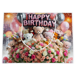 ハッピーバースデー、クマの子ども、ナターシャ・アメリカ ラージペーパーバッグ
