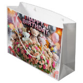 ハッピーバースデー、クマの子ども、ナターシャ・アメリカ ラージペーパーバッグ (裏面アングル)