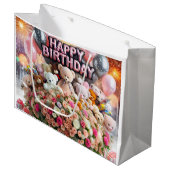 ハッピーバースデー、クマの子ども、ナターシャ・アメリカ ラージペーパーバッグ (正面アングル)