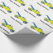 ハッピーバースデー: クラシックなレッカー車 ラッピングペーパー (角)