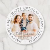 ハッピーバースデー |クラシックシンプルカスタム写真 フェイバータグ (裏面)