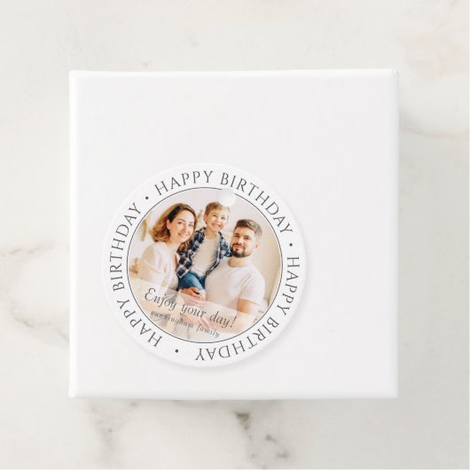 ハッピーバースデー |クラシックシンプルカスタム写真 フェイバータグ (インサイチュ)