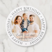 ハッピーバースデー |クラシックシンプルカスタム写真 フェイバータグ (正面)
