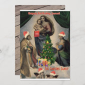 ハッピーバースデー!クリおもしろいスマス招待状 招待状 (正面/裏面)