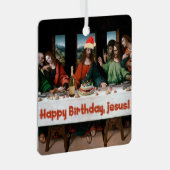 ハッピーバースデー!クリスマスおもしろい飾り メタルオーナメント (正面右)