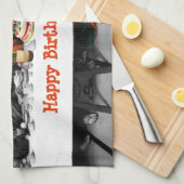 ハッピーバースデー!クリスマスおもしろい キッチンタオル (四つ折り)