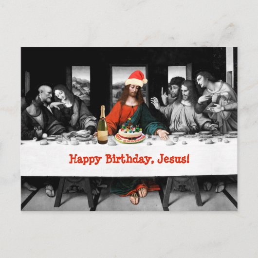 ハッピーバースデー!クリスマスおもしろい シーズンポストカード (正面)