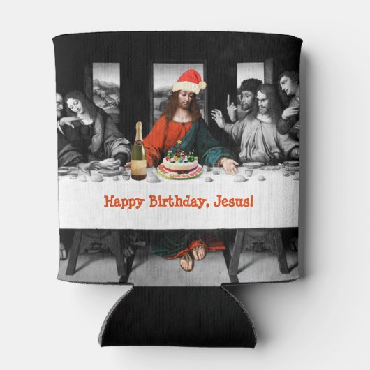 ハッピーバースデー!クリスマスおもしろい 缶クーラー (裏面)