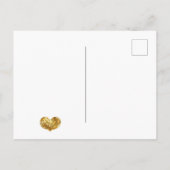 ハッピーバースデー!グラマラス金ゴールドスパークルハート ポストカード (裏面)