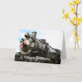 ハッピーバースデー:グランドキャニオン鉄道機関車 カード (黄色い花)