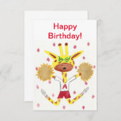 ハッピーバースデー!グリーティングカード. サンキューカード (正面/裏面)