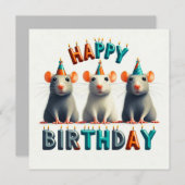 ハッピーバースデー グリーティングカード 招待状 (正面/裏面)