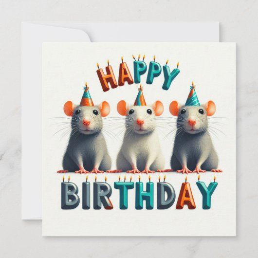 ハッピーバースデー グリーティングカード 招待状 (正面)