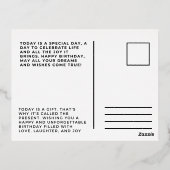 「ハッピーバースデー」グリーティングカード 箔シーズンポストカード (裏面)