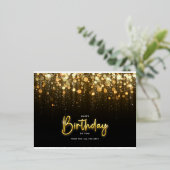 「ハッピーバースデー」グリーティングカード 箔シーズンポストカード (立ち正面)