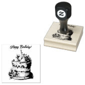 ハッピーバースデー ケーキ キャンドル ラバースタンプ (押印)