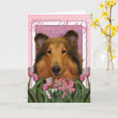 ハッピーバースデー-コリー- Natalie カード (黄色い花)