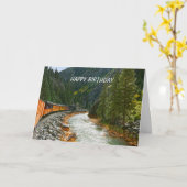 ハッピーバースデー,コロラドのヴィンテージ列車 カード (黄色い花)