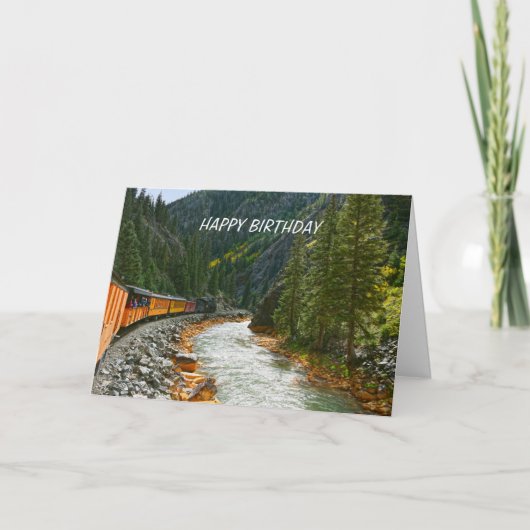 ハッピーバースデー,コロラドのヴィンテージ列車 カード (正面)