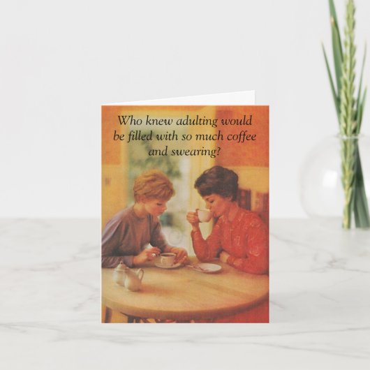 ハッピーバースデー。コーヒーの友人を誓う。 カード (正面)