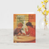 ハッピーバースデー。コーヒーの友人を誓う。 カード (黄色い花)