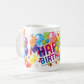 ハッピーバースデー コーヒーマグカップ (正面左)