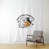 ハッピーバースデー ゴーストキャット PNG - スプーキ・キュート・クラシック タペストリー (インサイチュ)