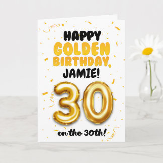 ハッピーバースデー ゴールデンバースデー 30歳の誕生日カード カード
