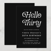 ハッピーバースデー・サーティィ モダンレトロな30歳の誕生日 招待状 (正面/裏面)