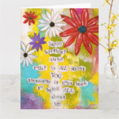 ハッピーバースデー、シスター – グリーティ空白のングカード カード (黄色い花)