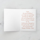 ハッピーバースデー・シスター、ヴィンテージ カード (内部)