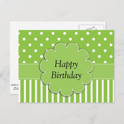 ハッピーバースデー – シャートレウスとホワイトデザイン ポストカード (正面/裏面)