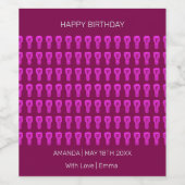 ハッピーバースデー、シルエットダンブパターン ワインラベル (シングルラベル)