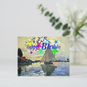 ハッピーバースデー、シルボートアットルプティゲネビリエ ポストカード (スタンド正面)