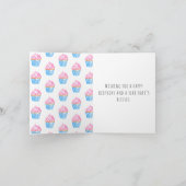 ハッピーバースデー　シンプルな水彩カップケーキのデザインがかわいい サンキューカード (内部)