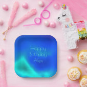 "ハッピーバースデー"シーグリーンとブルー紙プレート ペーパープレート (パーティー)