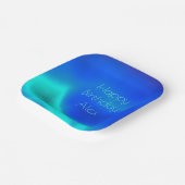 "ハッピーバースデー"シーグリーンとブルー紙プレート ペーパープレート (傾斜あり)