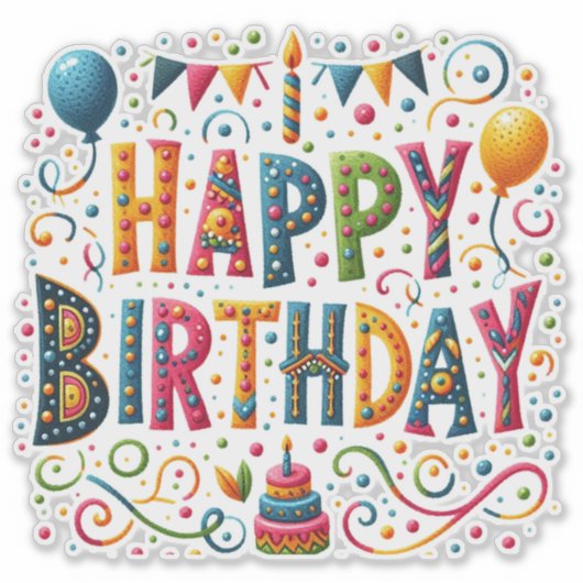 ハッピーバースデー シール (正面)