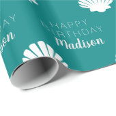 ハッピーバースデー |シー航海のシェルビーチ名 ラッピングペーパー (ロールコーナー)