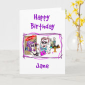 ハッピーバースデー – ジェーン カード (黄色い花)