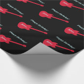 ハッピーバースデー、ジョンの赤いギター ラッピングペーパー (角)