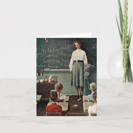 ハッピーバースデー、ジョーン恋しく思ズバイノーマン・ロックウェル カード (正面)