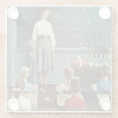 ハッピーバースデー、ジョーン恋しく思ズバイノーマン・ロックウェル ガラスコースター (裏面)