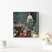 ハッピーバースデー、ジョーン恋しく思ズバイノーマン・ロックウェル スクエア壁時計 (ホーム)