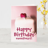 ハッピーバースデー スイートハート カード (黄色い花)