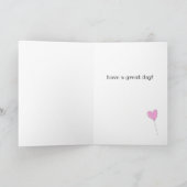 ハッピーバースデー – スイートピンクのハート型バルーン カード (内部)