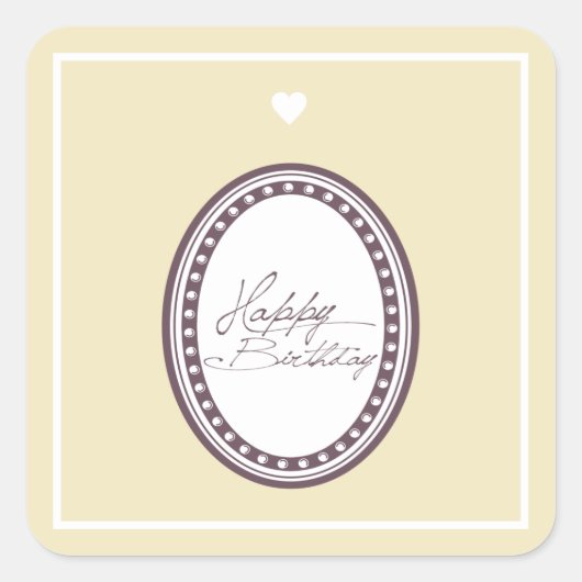ハッピーバースデー スクエアシール (正面)