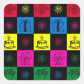 ハッピーバースデー スクエアシール (正面)