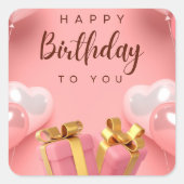 ハッピーバースデー スクエアシール (正面)